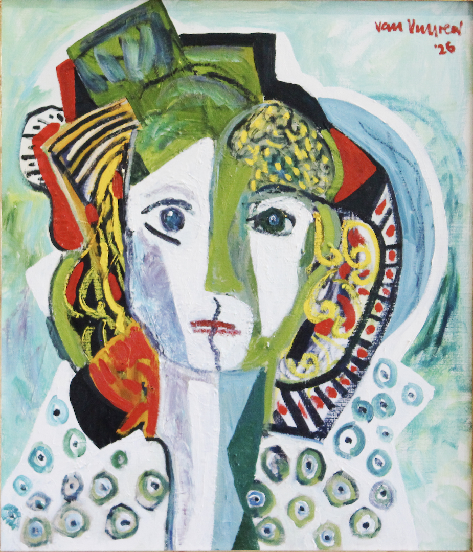 girl with yellow curls (oil on belgian linen 70x60cms)