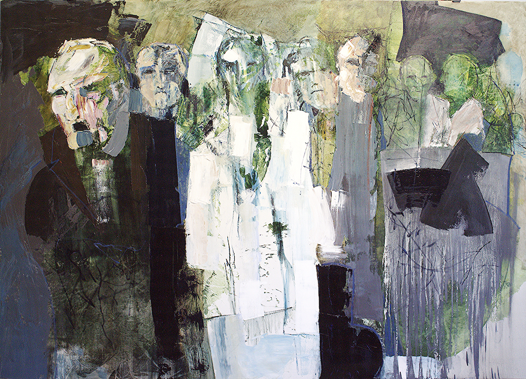 men in white coats (oil on linen 180x250cms) – sold