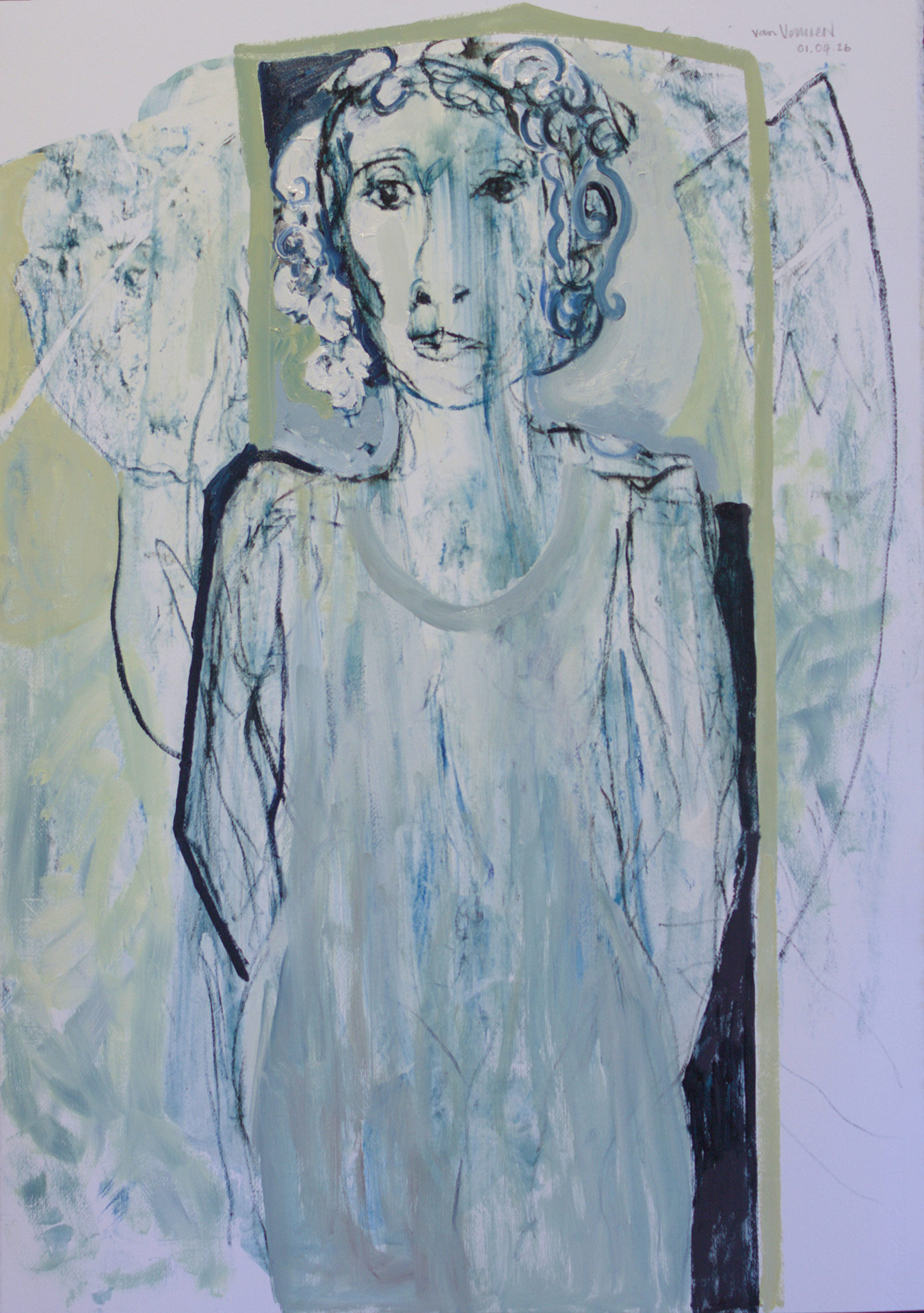 the woman in the mirror (oil on paper 100x70cms)
