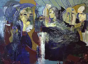 Characters in an Abstract oil on linen 130x180cms