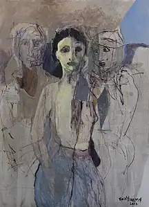 Circus troupe Oil on linen