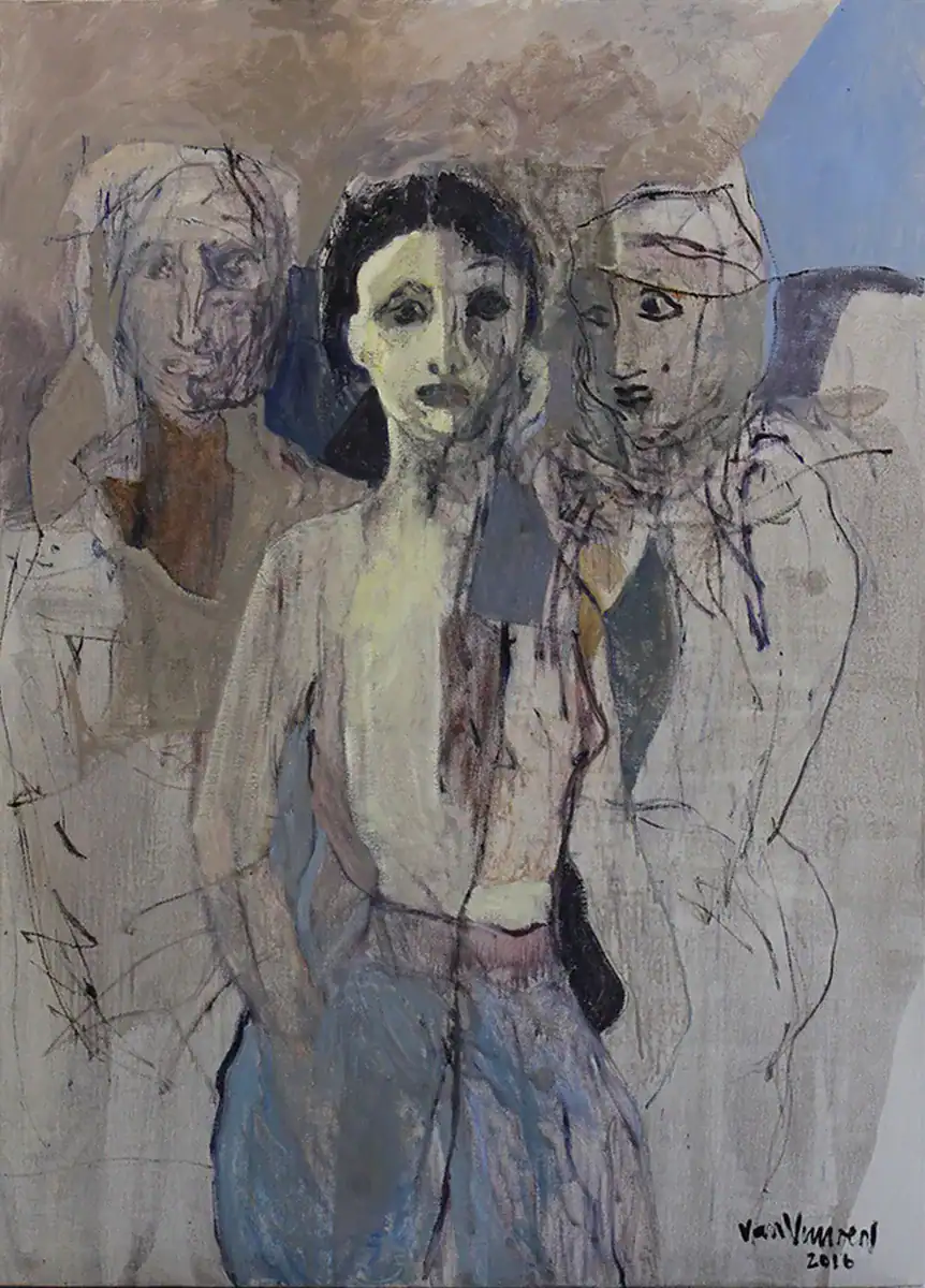 Circus troupe Oil on linen
