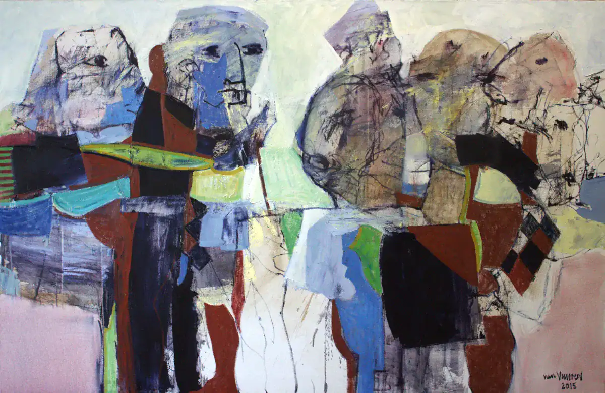 Deception, it's funny how things turn out oil on belgian linen 130X200cms