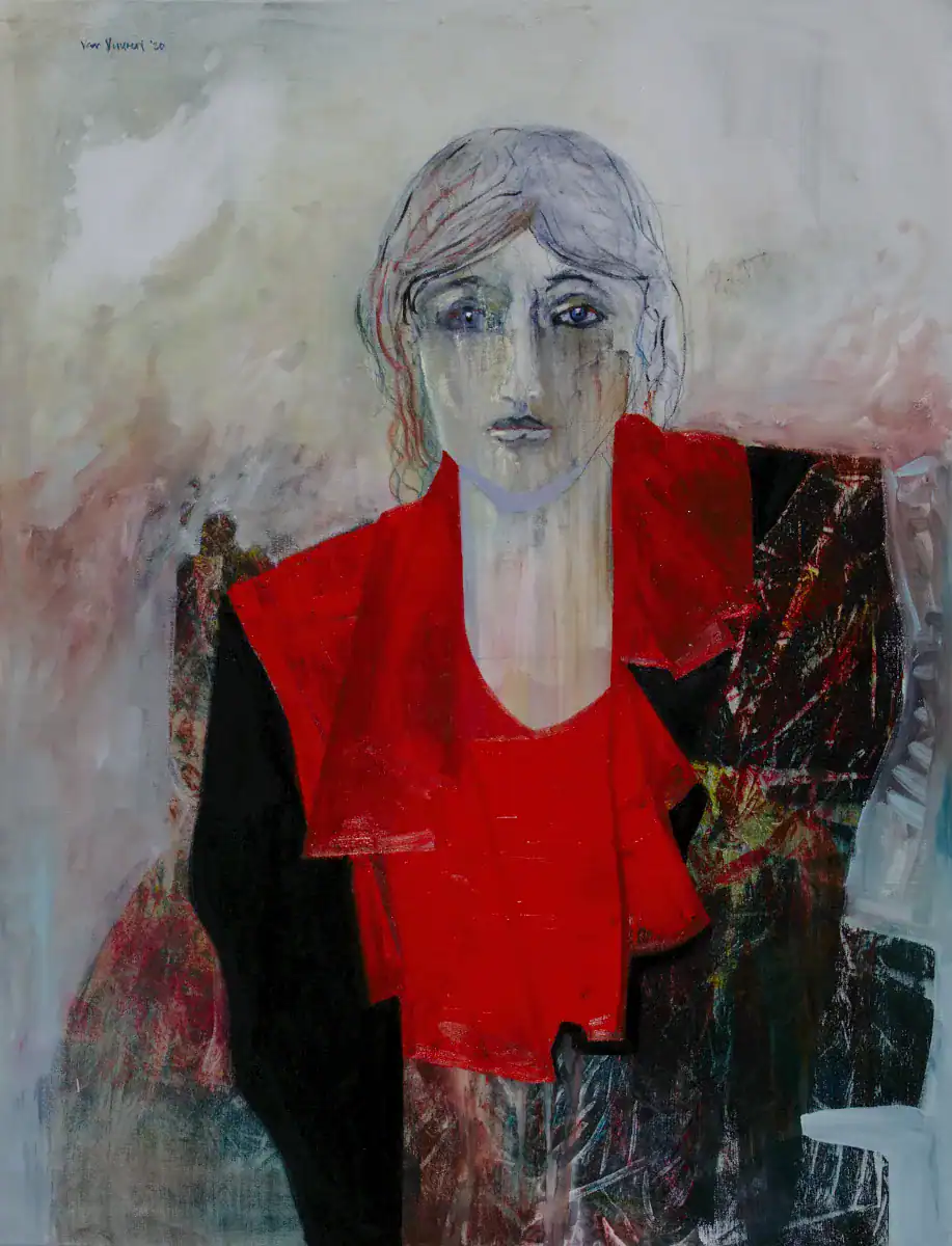 Masquerade 2 'sad woman' oil on linen 130x100cm Unsold Copy Copy