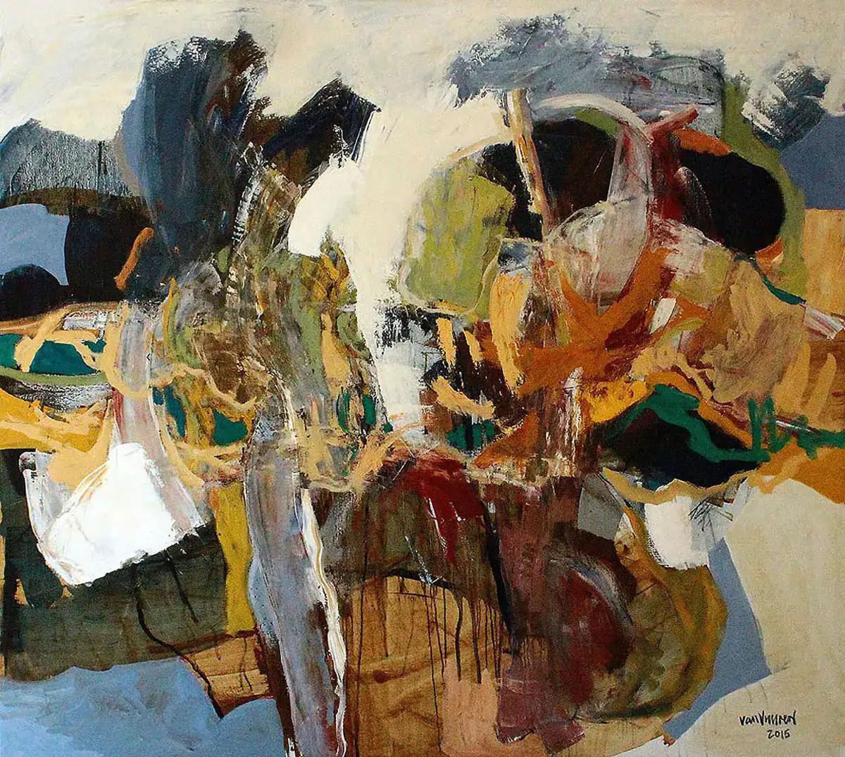 Two Figures oil on linen 200x180cms Copy Copy