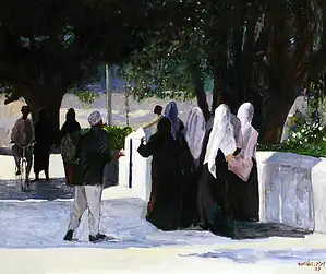 Women out on a stroll Zanzibar 150x130cm oil on linen Copy